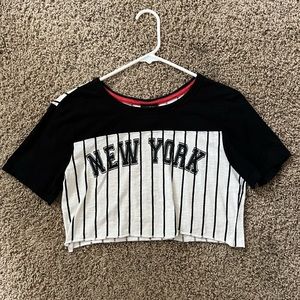 New York Baseball Crop Top